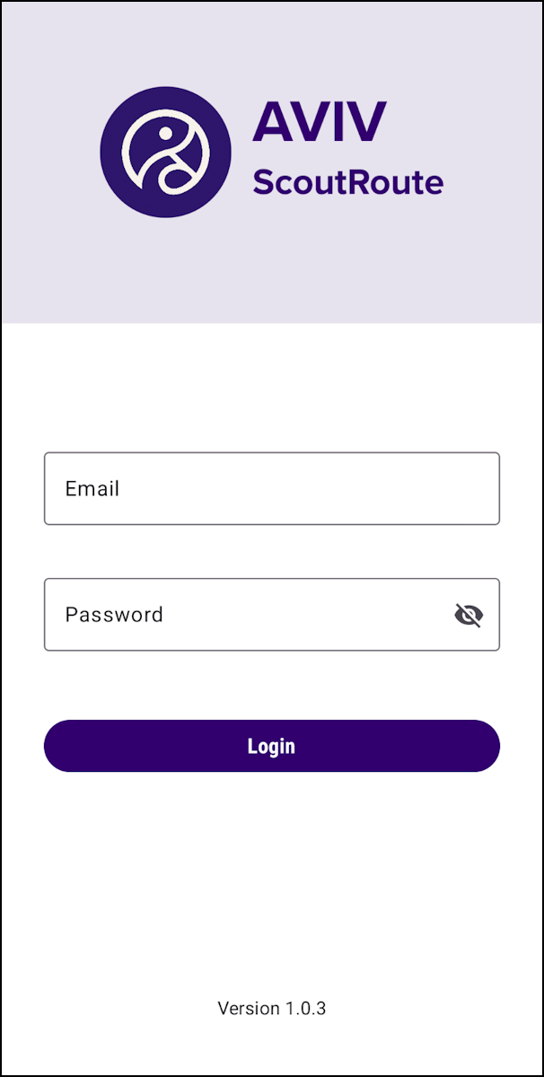 AVIV ScoutRoute Android Login