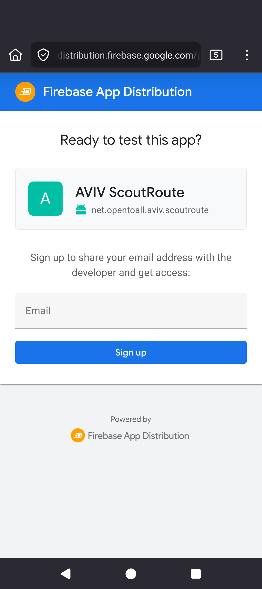 Android Firebase sign up