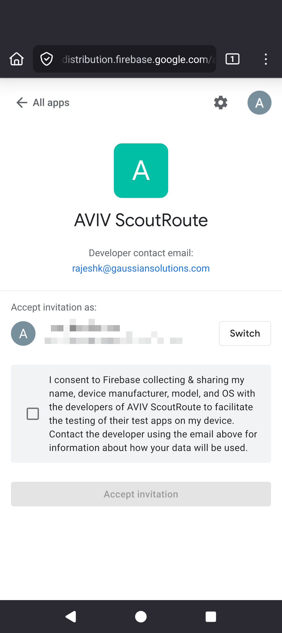 Android Firebase accept invitation