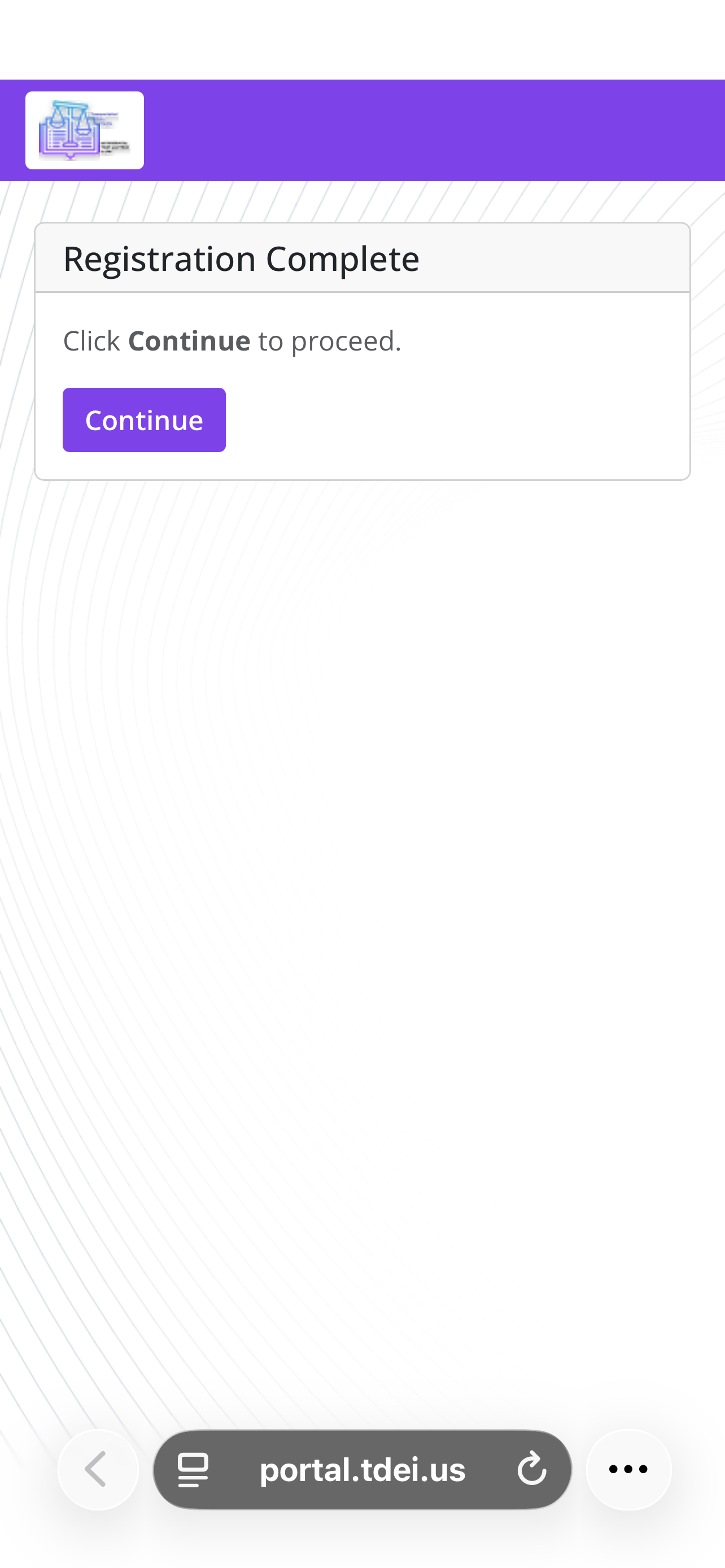 iOS TDEI Portal referral registration complete