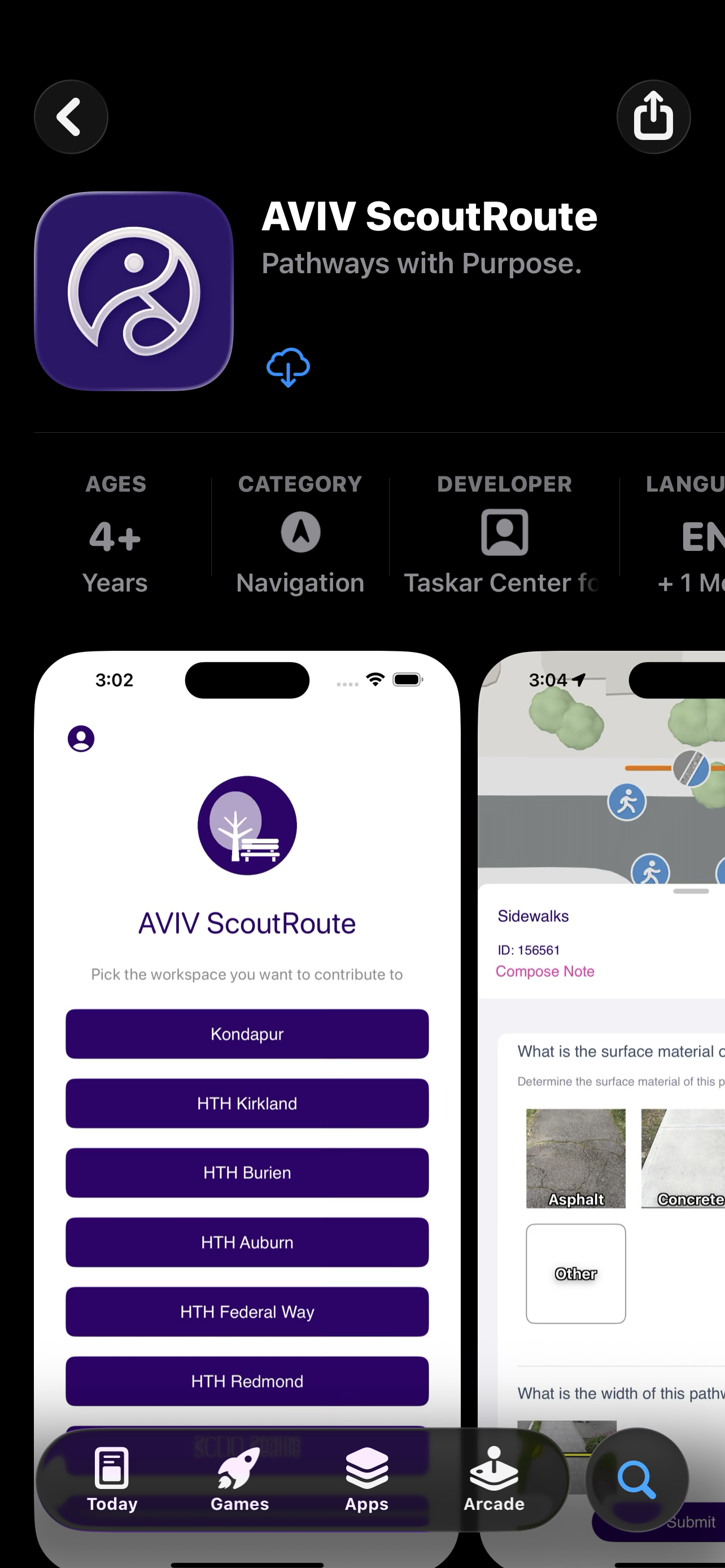iOS App Store AVIV ScoutRoute download