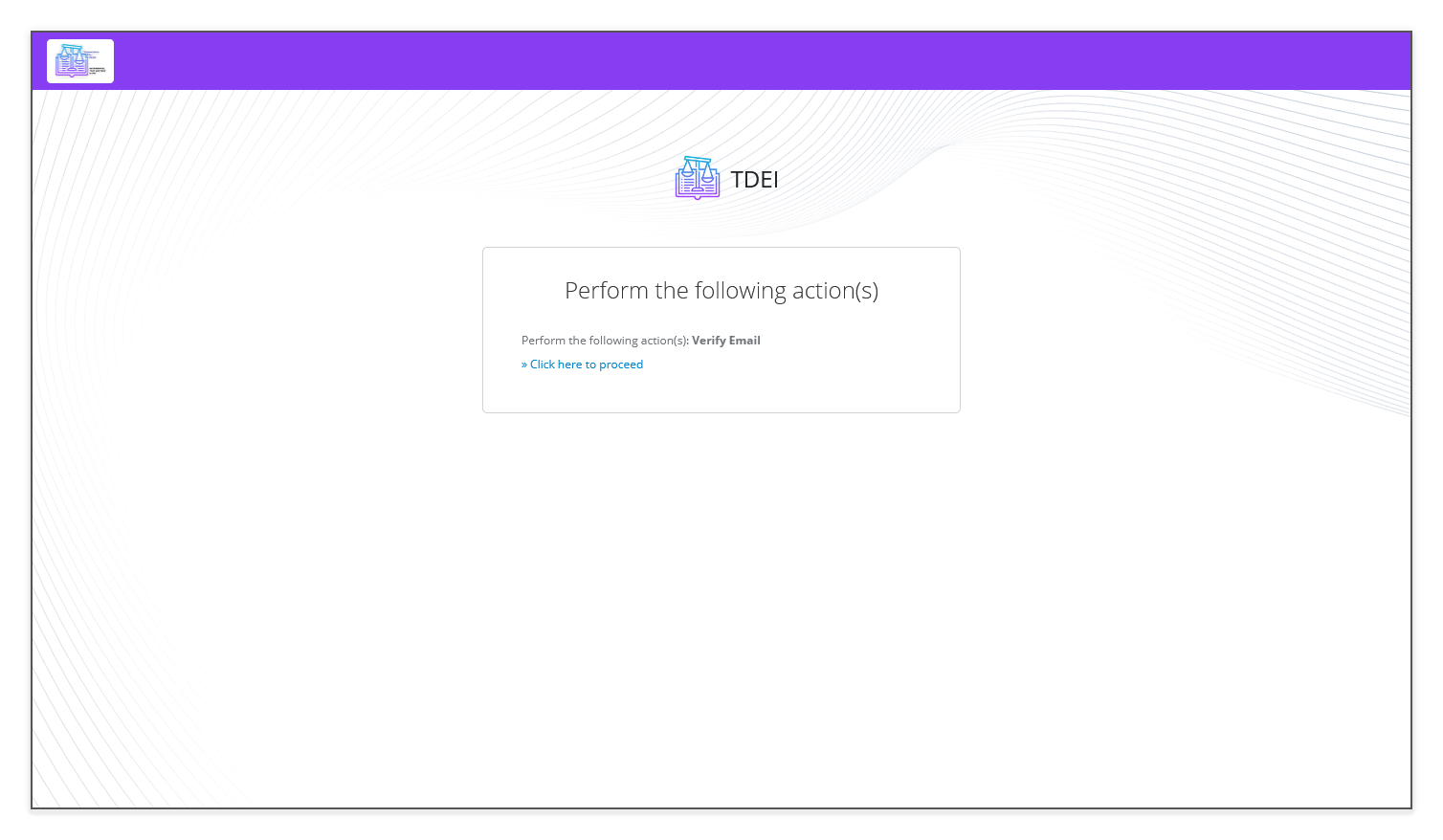 Verify email — click here to proceed
