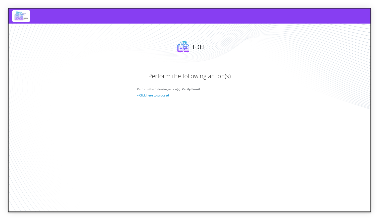 Verify email — click here to proceed