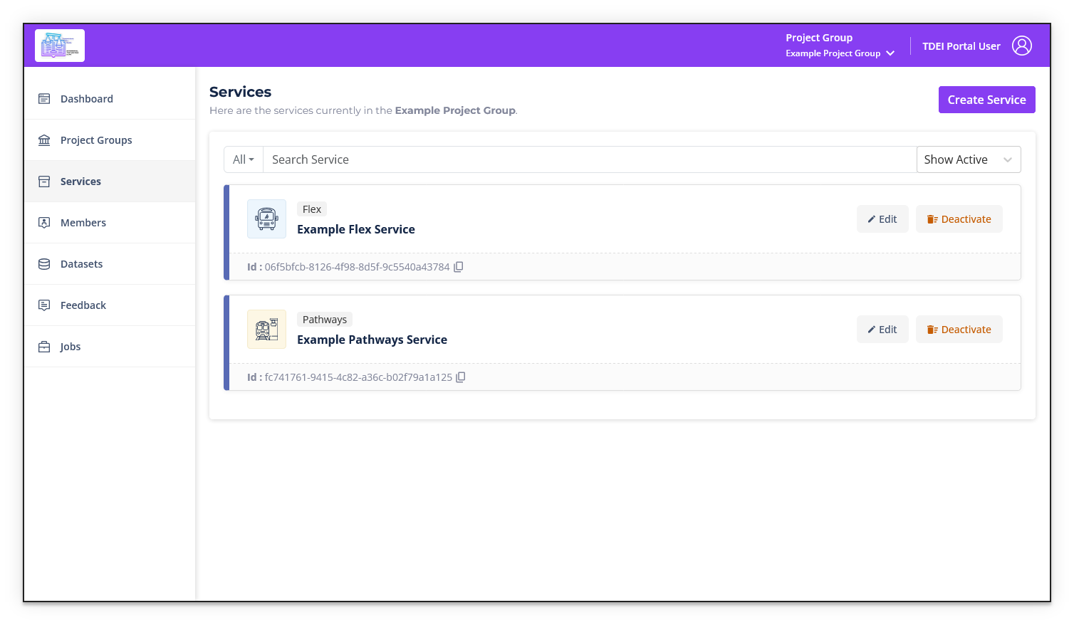 Services page Point of Contact view
