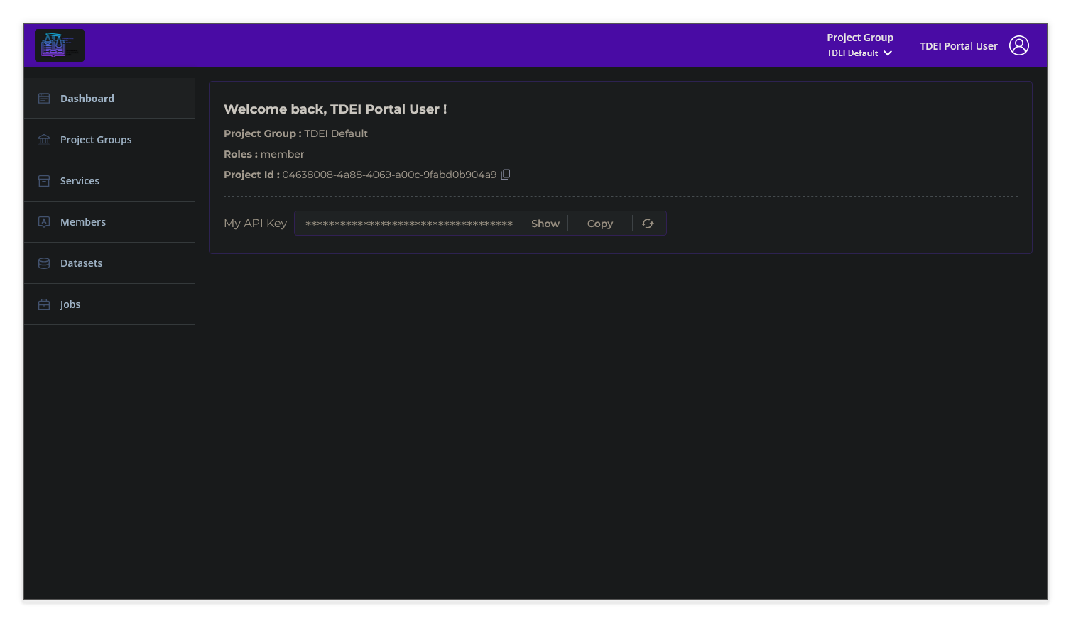 TDEI Portal Dashboard