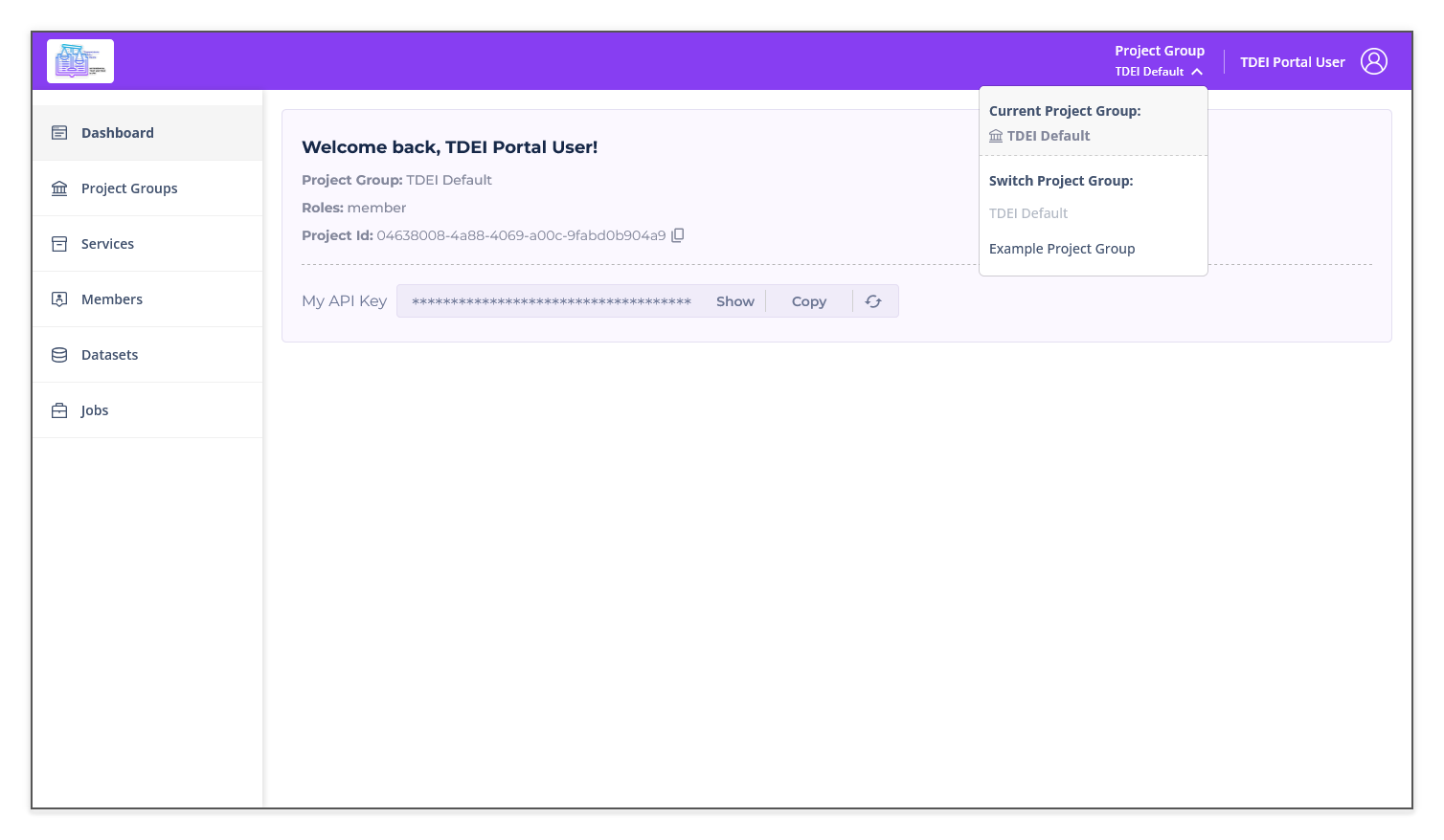 Project group dropdown