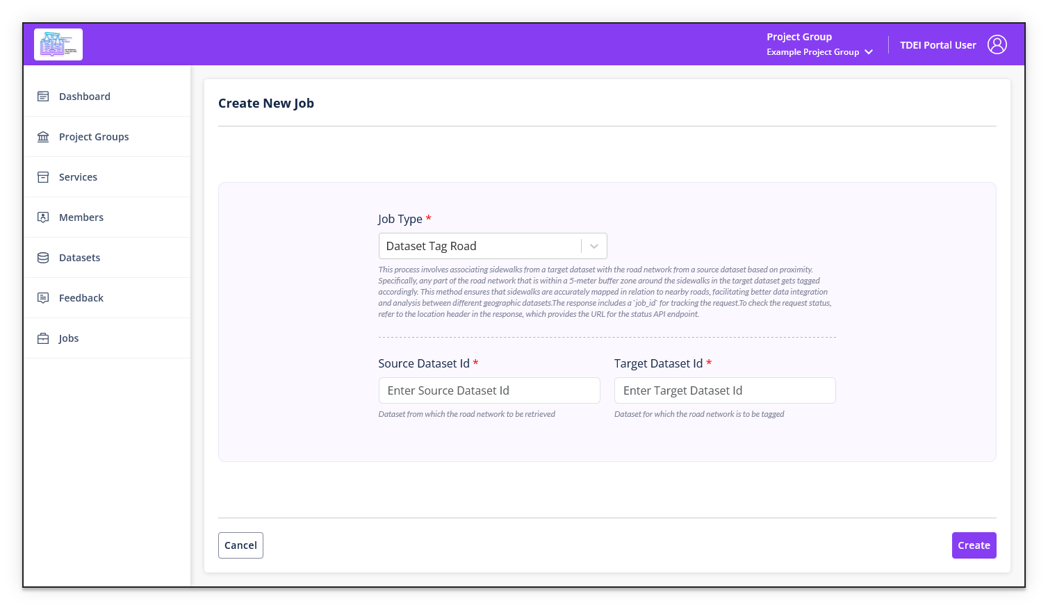 Dataset Tag Road form