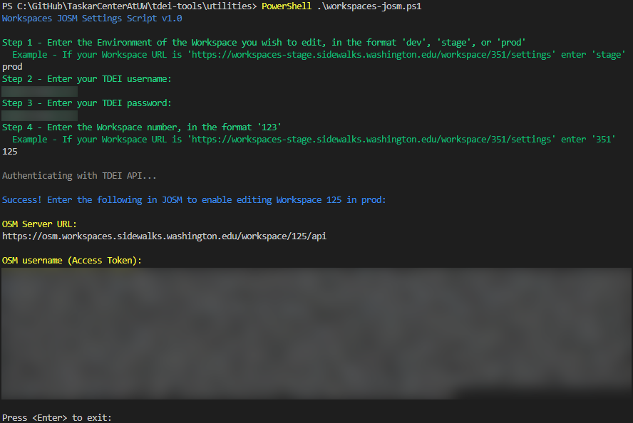 Screenshot of the downloaded Workspaces JOSM Settings Script, after right clicking to pop up a menu containing the "Run with PowerShell" option.