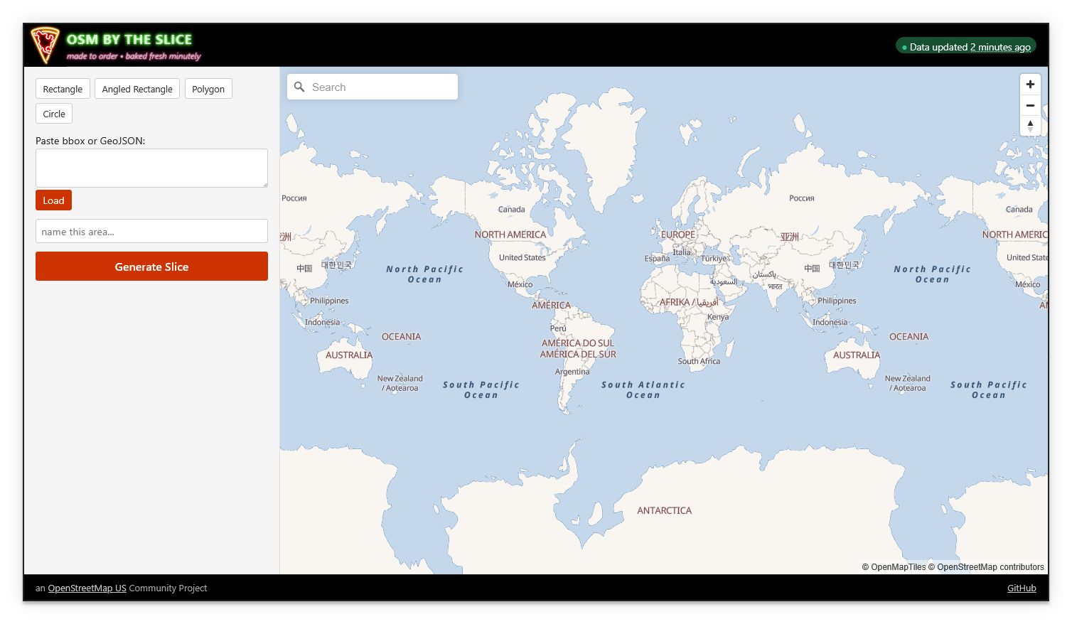 SliceOSM landing page